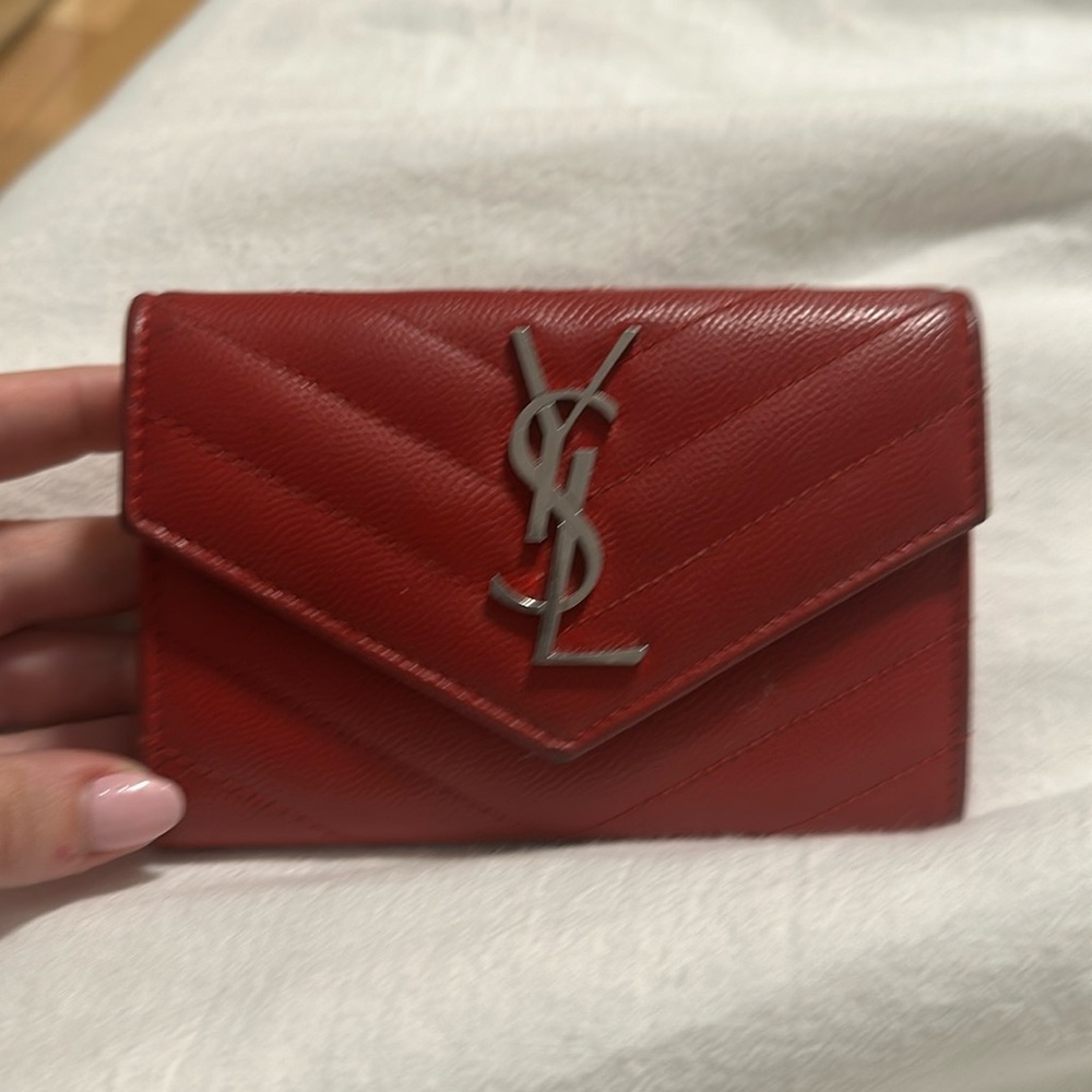 YSL red wallet